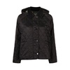 Quilted Black Coat with Removable Hood