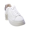 White leather sneakers with brown peony print