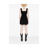 Black Square Neck Sleeveless Dress