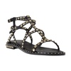 Black Leather Buckle Sandals