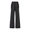 Black Linen Drawstring Trousers with Pockets