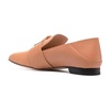 Leather Loafers with Gold Tone Buckle
