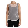 White Transparent Net Sleeveless Tank Top