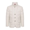 Ivory Puffer Jacket with Front Zip