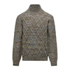 Multicoloured Yarn Turtleneck with Plait Pattern