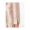 Beige Satin Finish Crew Neck Jacket