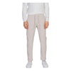 Beige Polyester Lace-Up Trousers