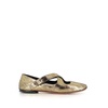 Golden Flat Shoes Heart Cutout Elastic Bands