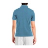 Blue Cotton Polo Shirt with Three-Button Collar