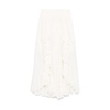 Ivory White Pleated Asymmetric Hem Skirt