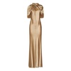 Golden Satin Dress with Cape Sleeves