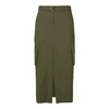 Cotton Blend Midi Cargo Skirt