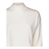 White Wool Sweater Half High Neck