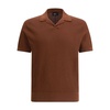 Brown Jacquard Cotton Short-Sleeved Polo