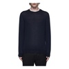 Navy Blue Wool Crew Neck Sweater