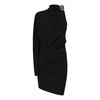 Black One Shoulder Draped Dress