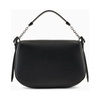 Black Shoulder Bag with Metal Logo