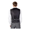 Checked Button-Front Gilet Black