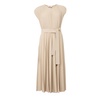 Pleated midi dress with adjustable belt