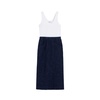 Blue Sleeveless Dress with Front Pockets