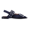 Navy Closed Ballerinas with Buckle Strap