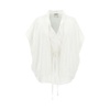 White Draped Sleeve Sweater