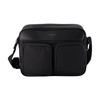 Nylon Camera Bag Black Leather