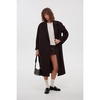 Saddle Brown Belted Bucket Coat with Wide Lapels