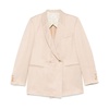Beige Double-Breasted Jacket with Pockets