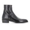 Black Leather Zip Boots