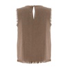 Linen Fringed Sleeveless Top