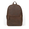 Brown Leather Backpack with Outer Pocket
