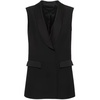 Black Satin Jacket with Hidden Front Buttoning