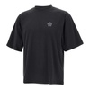 Black Cotton T-shirt with Logo Print
