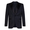 Blue Silk Peak Lapel Blazer Dress