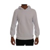 Elegant White Cotton Hooded Sweater