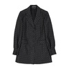 Wool Long Jacket with Logo Detail