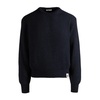 Ribbed Knit Sweater with Logo Patch