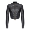 Leather and Fabric Biker Jacket