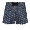Deep Blue/White Logo Print High Waist Shorts