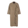 Elegant Nutmeg Dress with Vertical Ruffle