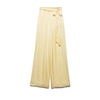 Wide Leg Viscose Pants Elastic Waist