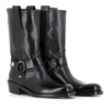 Black Leather Biker Boots