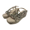 Suede Heeled Sandal with Stones