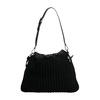 Luxurious Cashmere Knitted Leather Shoulder Bag