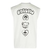 White Cotton Tank Top with Contrast Logo