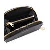 Black Leather Wallet Demi Lune Zip