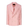 Pink Linen Double-Breasted Jacket