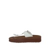 White Thong Sandal with Buckle Fastening