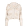 Striped Sequin-Embellished Cardigan